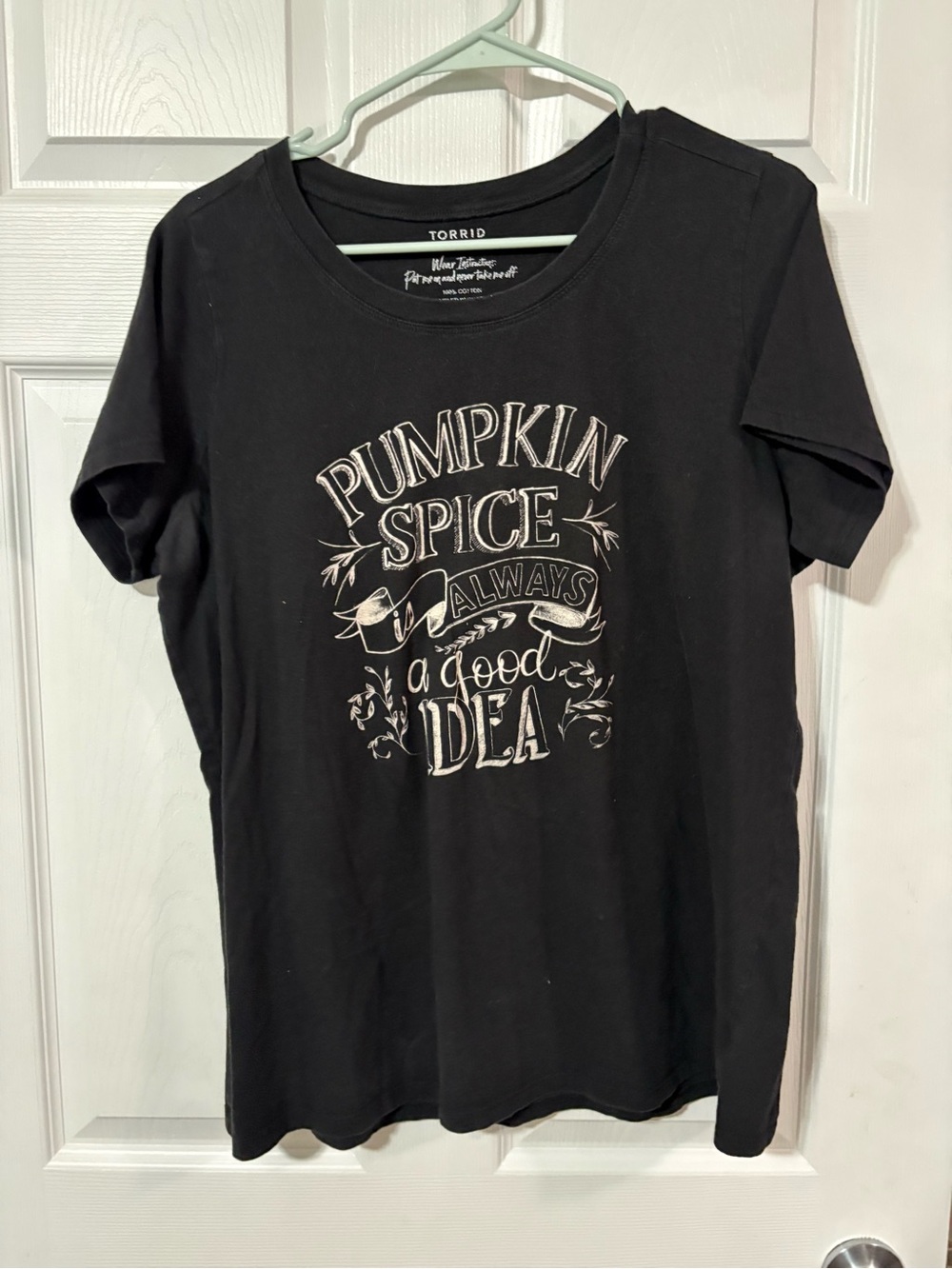 torrid Black Graphic Tee with Cream Pumpkin Spice Lettering
